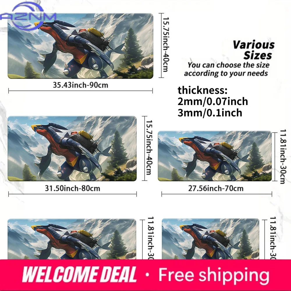 Garchomp Mountain Adventure Non-Slip Washable Gaming Desk Mat