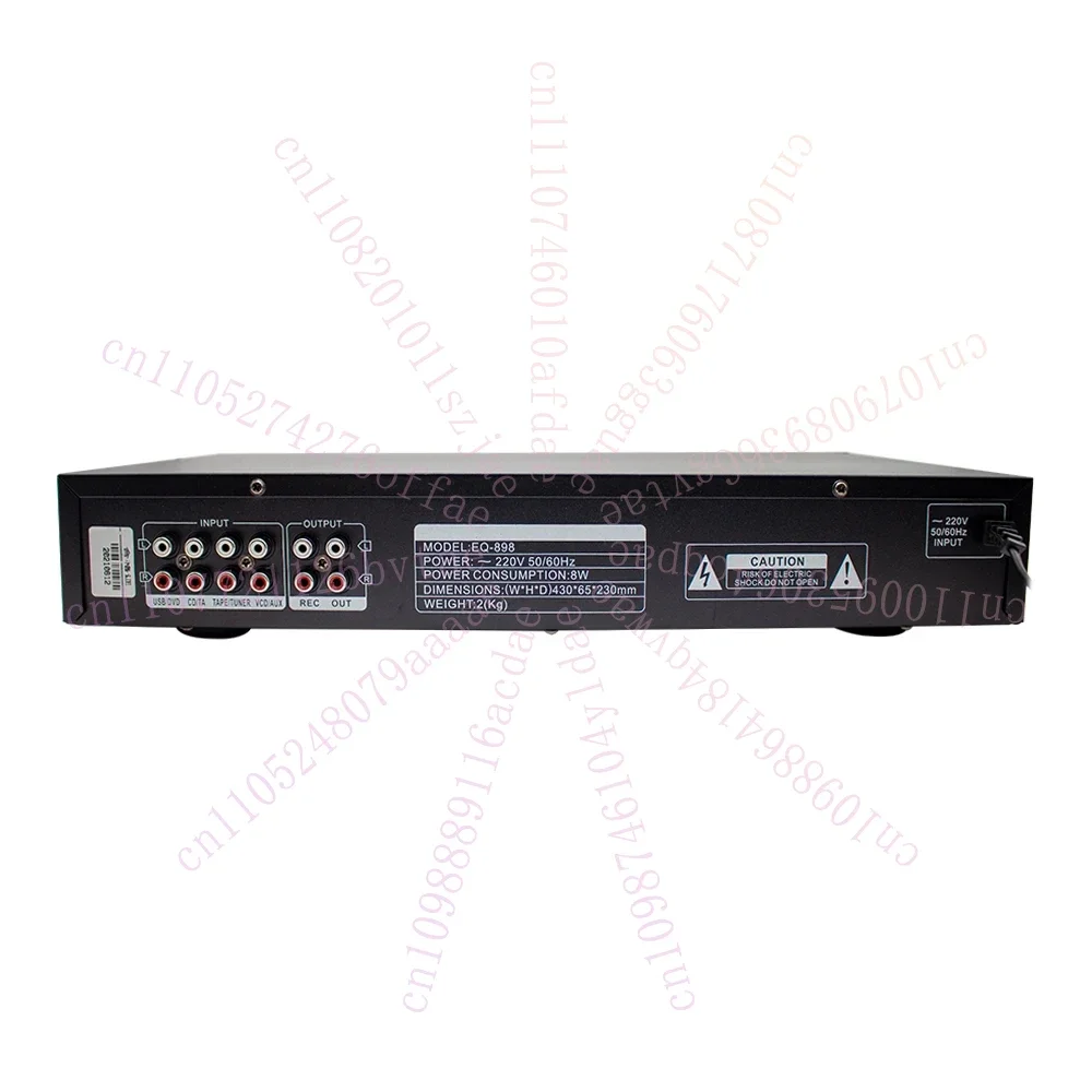 220V EQ-898 HIFI Stereo Equalizer – Dual 10-Segment Digital HD Preamplifier (Built-In USB & Bluetooth)