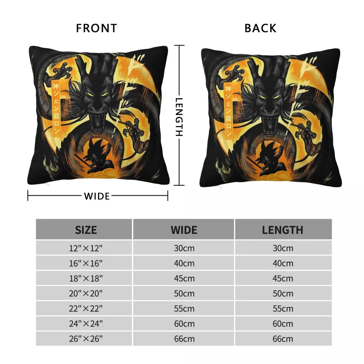 Attack Of Shenron Square Pillowcase Polyester Linen Velvet Creative Zip Decorative Pillow Case Car Cushion Case 45x45