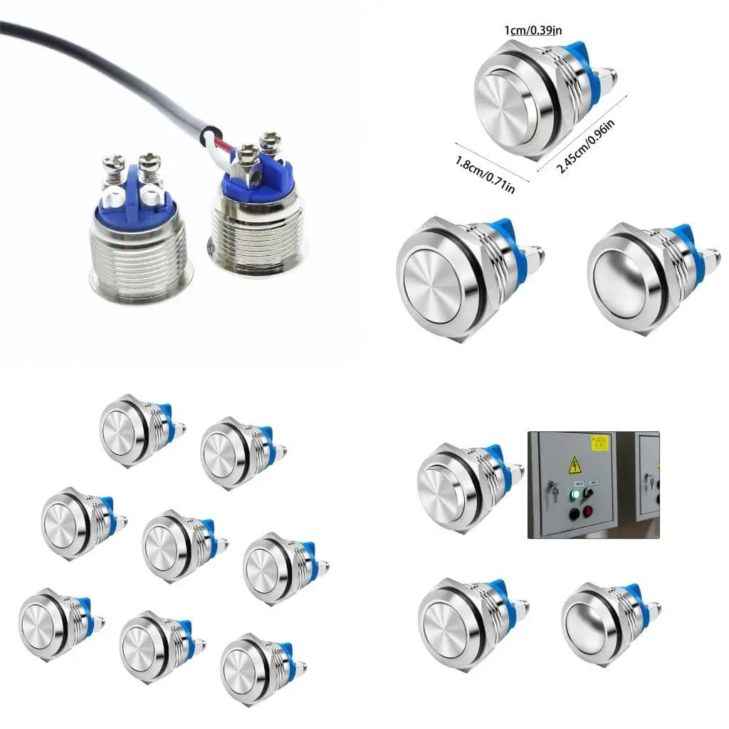 

652f 8pcs 16 мм автомобильные водонепроницаемые мгновенные кратковременные переключатели на кнопку