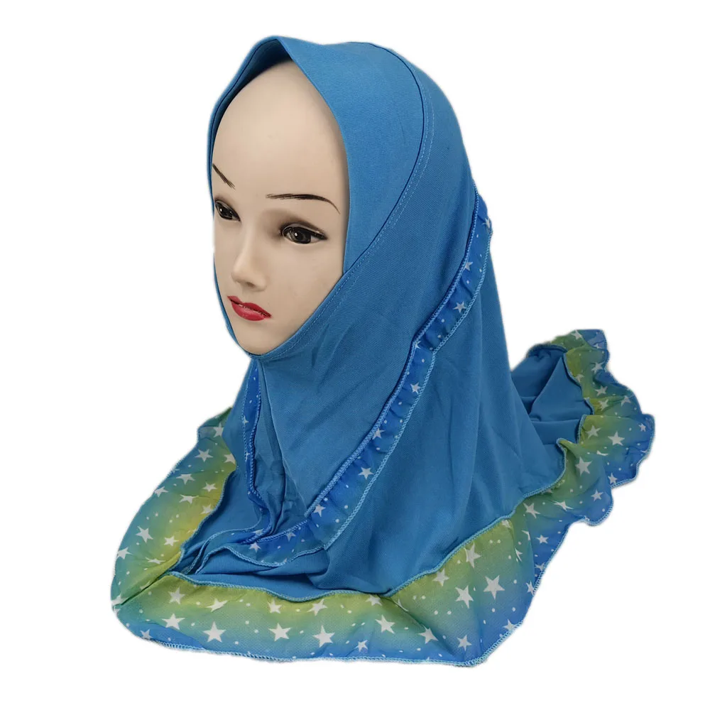 Amira cachecol hijab muçulmano, para meninas, lenço islâmico para a cabeça, cobertura completa, xales, chapéu para crianças