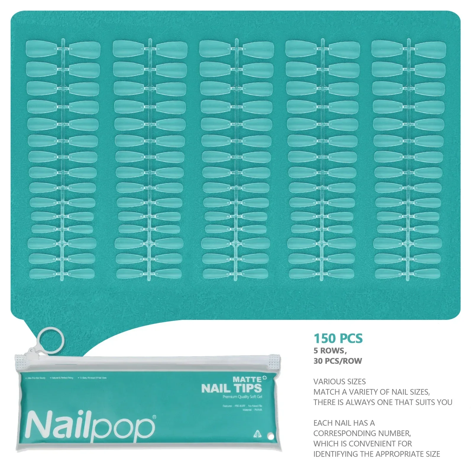 Nailpop Pre-buff unghie finte unghie finte corte Ultra opache con Design perfetto per Nail artisters e Capsule per principianti Americaine