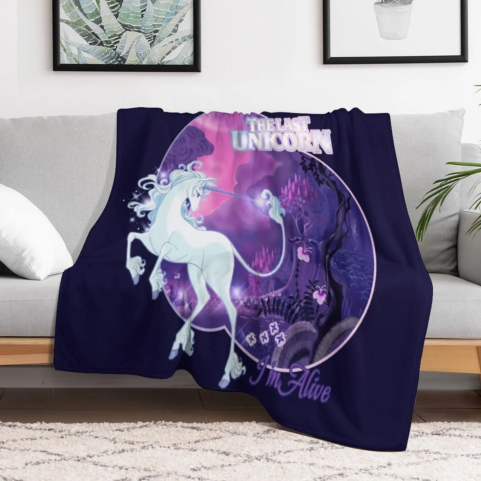 

I'm Alive - Lilac Throw Blanket Stuffeds Retros Blankets for winter Bed linens Blankets