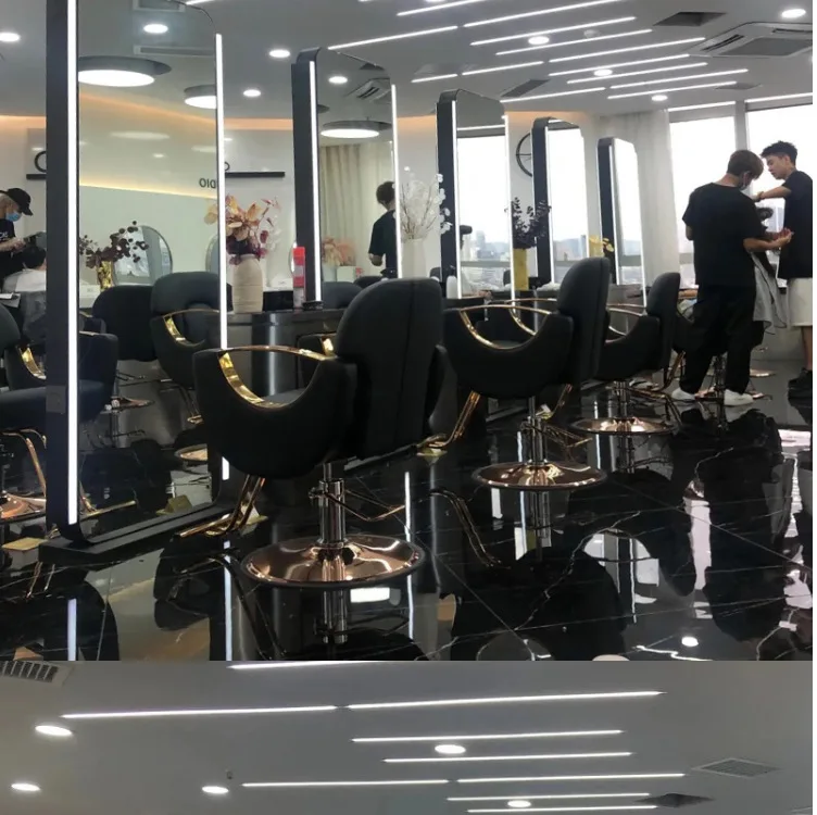 Barber shop hair salon special lamp single-sided double-sided four-sided lamp mirror floor mirror no chair