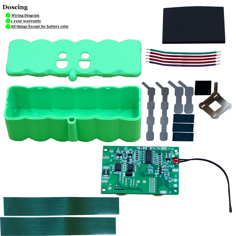 Doscing PCB Lithium Battery Plastic Shell Kit for iRobot Roomba Robotic Vacuum Cleaner 14.4V 500 600 700 800 Series Repair Parts