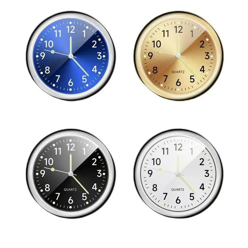Car Clocks Fluorescent Night Vision Zinc Alloy Fashion Watches Automobile Decoration Ornaments With Firm Sticker for Motorcycle