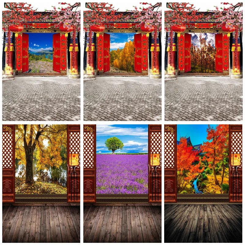 

SHENGYONGBAO Chinese Style Joyous Opening Natural Scenery Spring Scenery Wedding Speciality Photography Background Props LGH-07