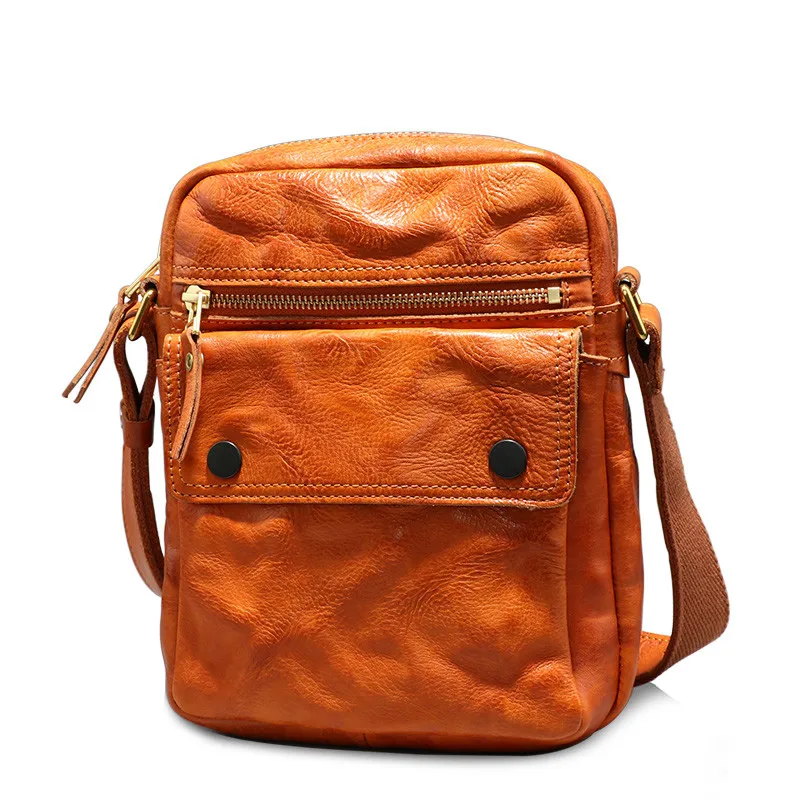 

New retro men's wash vegetable tanned cowhide shoulder bag casual men's messenger bag youth messenger bags