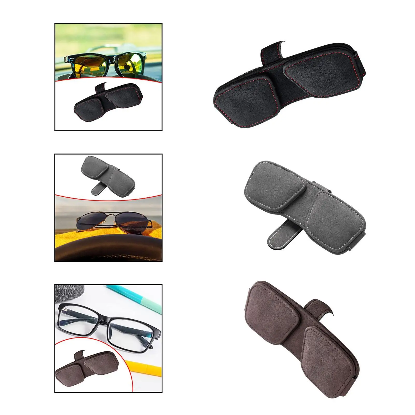 Car Sunglasses Holder Clip Universal Double Clips Truck Auto Eyeglasses Clip