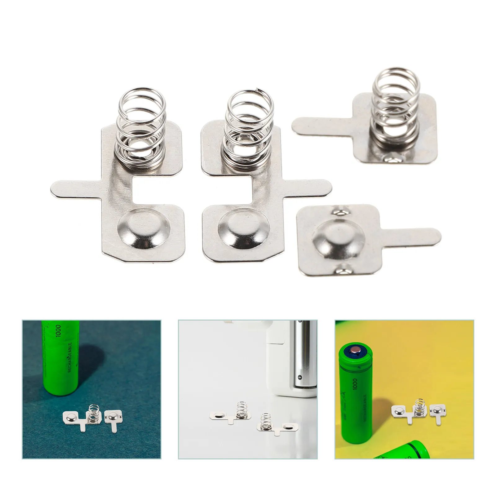3Sets Stainless Steel Aaa Battery Spring Contact Plate for Remote Controls Enhanced Conductivity Elastic Terminal Adapter