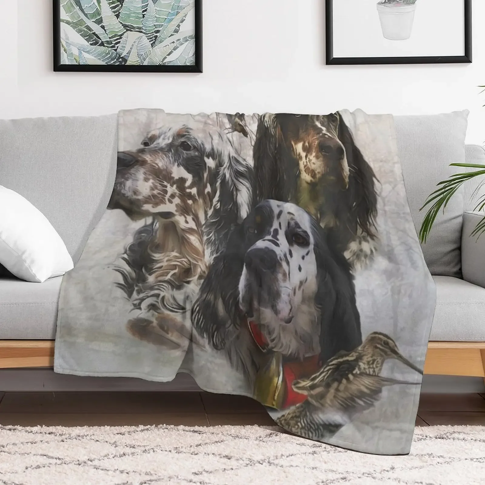 English Setter , Woodcock Hunting Season Throw Blanket Summer halloween Blankets