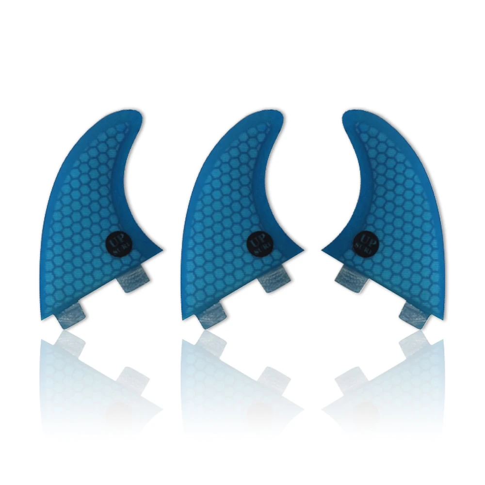 Surfboard Fin UPSURF FCS G7 White/Red/Blue Tri-fin Set Fiberglass Honeycomb Paddleboard Surf Fin Double Tabs Fin SUP Board