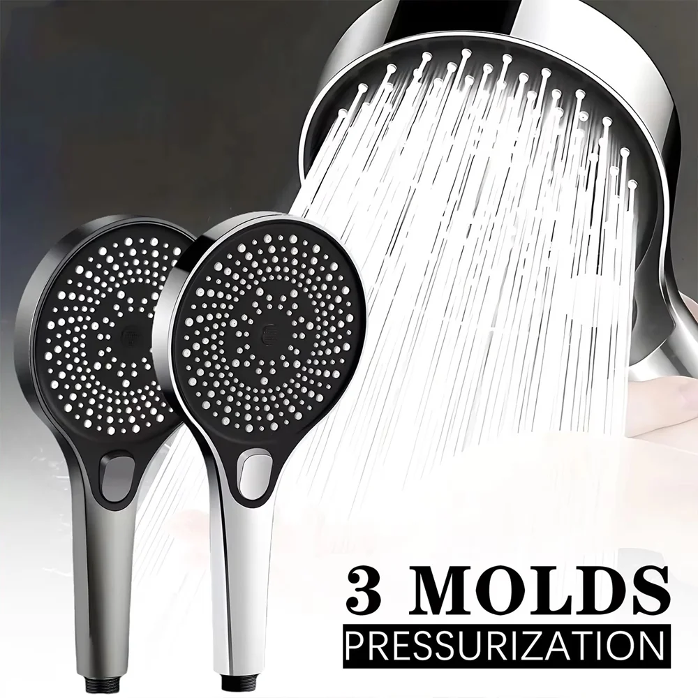 

13 CM Big Panel Large Flow Supercharge Shower Head 3 Modes High Pressure Spray Nozzle Rainfall Shower Faucet Bathroom Accessorie