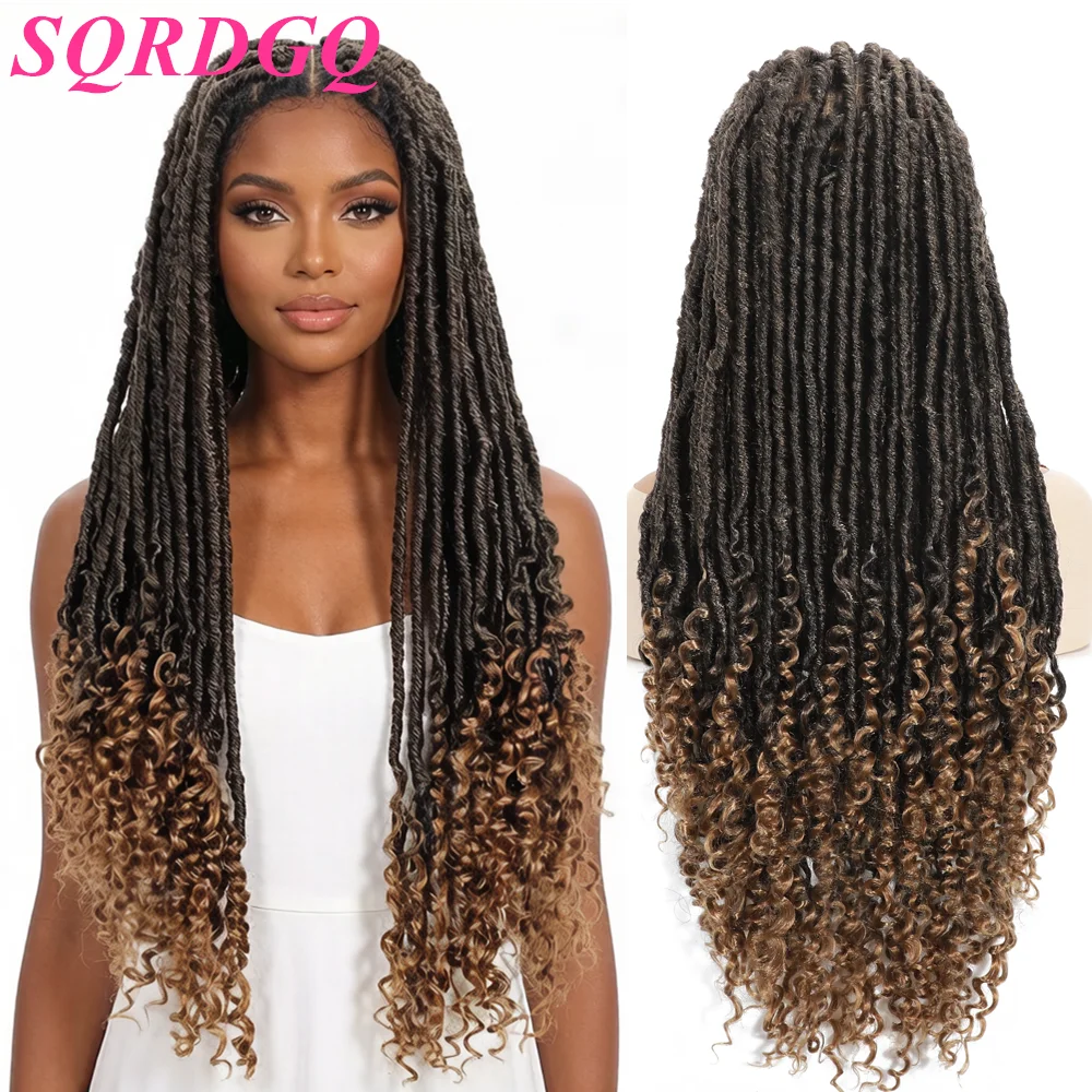 

Парик из синтетических косичек с кулисками по краям, полностью на сетке, с кудрявыми концами, с эффектом дредов и детской прядью, коричнево-черный, распродажа