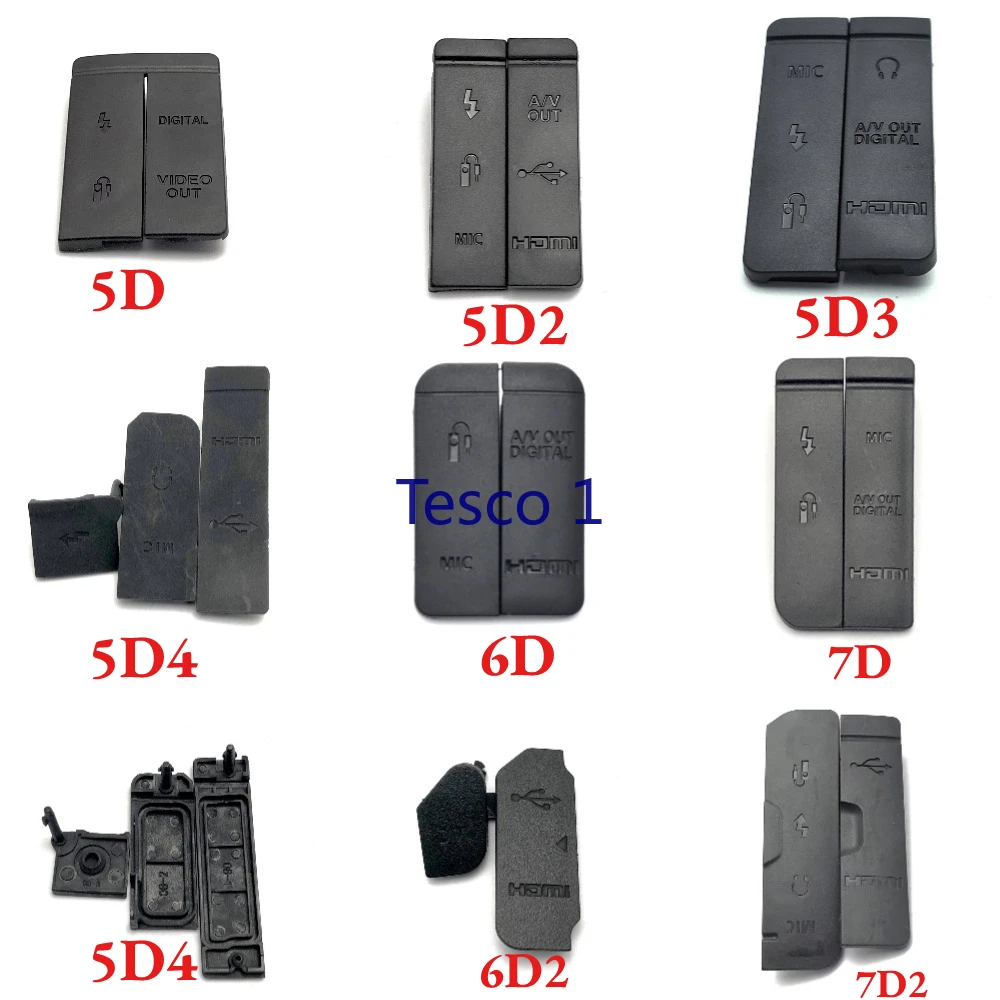 NEW USB Rubber Cover Mic Interface Dust HDMI-compatible AV-OUT Cap For Canon EOS 5D 5D2 5D3 5D4 6D 7D 6DII 7DII 6D2 7D2 Camera
