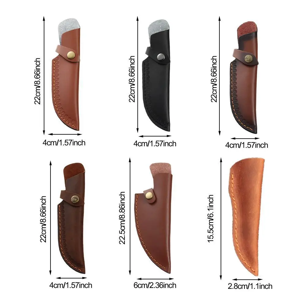 Knife Protective Cover Leather Sheath Belt Knife Sheath Leather Sheath With Waist Belt Buckle Pocket Multi-function Tool