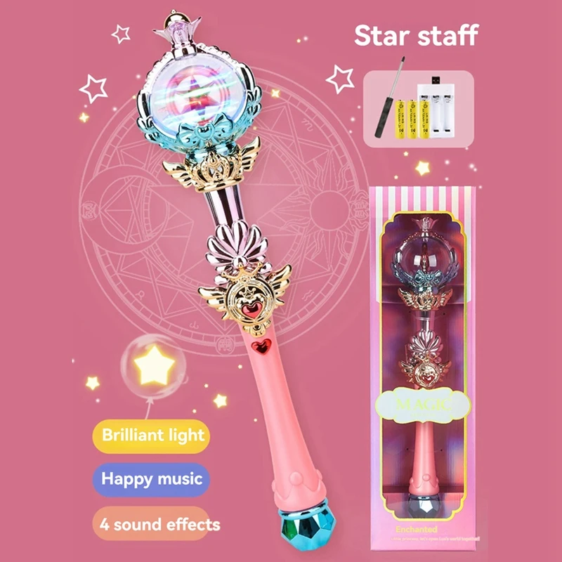 Wand Sparkling Lights Enchanting Princess Wand With Light Luminous Toy Fine Workmanship Magical Children's Wand