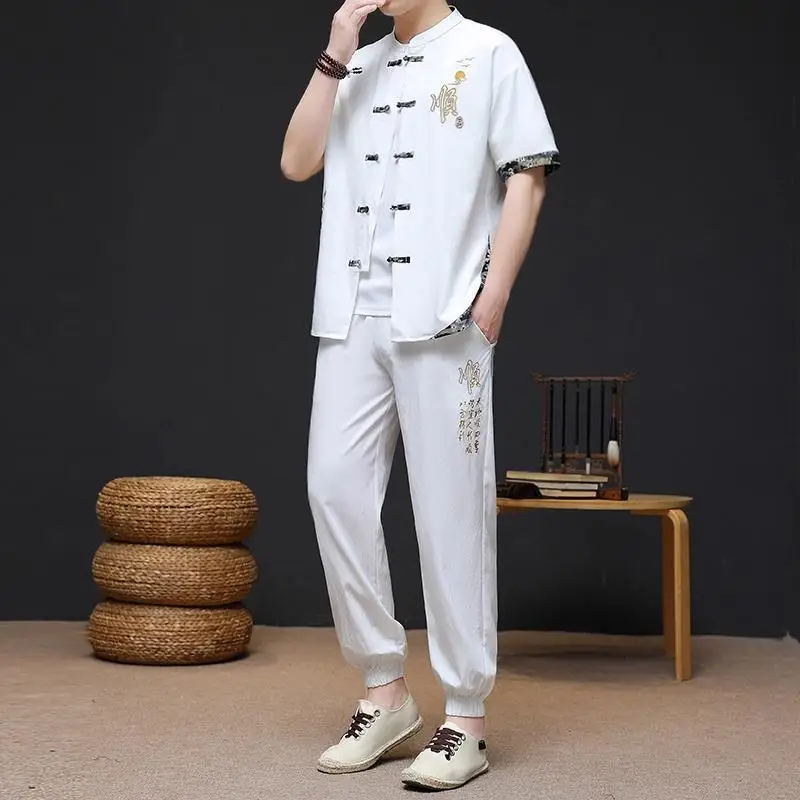 2025-summer-new-faionable-men's-lightweight-ort-sve-retro-chinese-sle-casual-stand-collar-tang-suit-two-piece-set