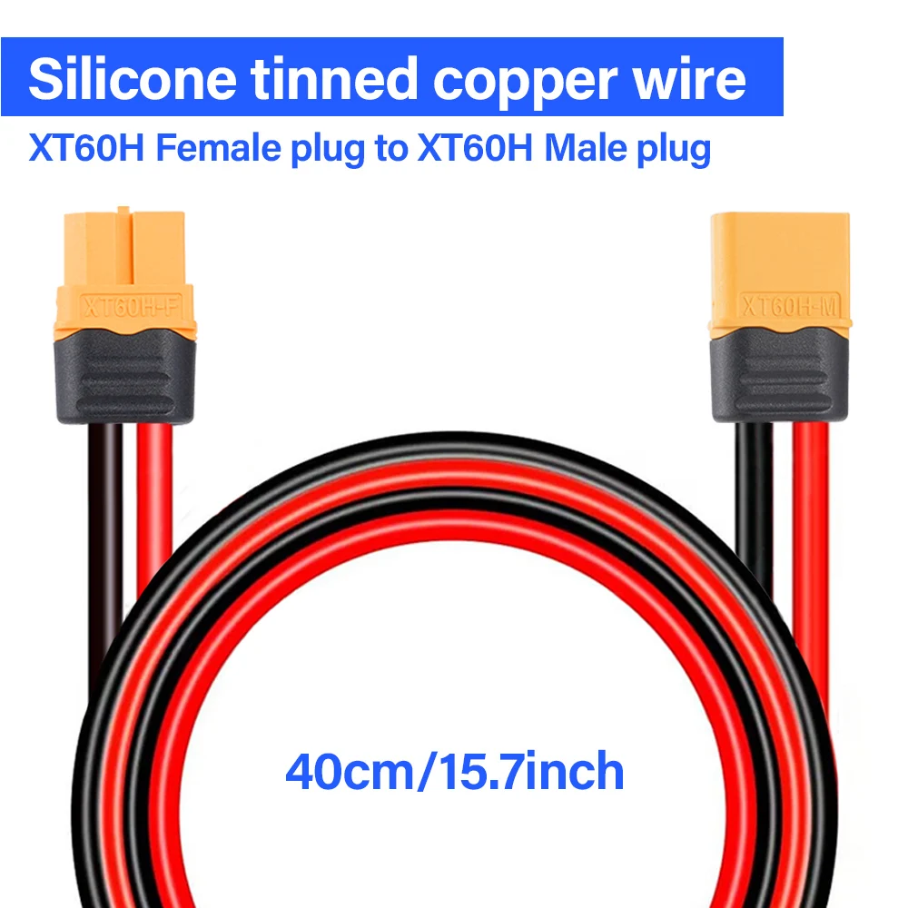 

14AWG XT60H Female Plug To Male Plug Adapter Connector With 400mm Silicone Wire for Scooter Battery Solar Panels