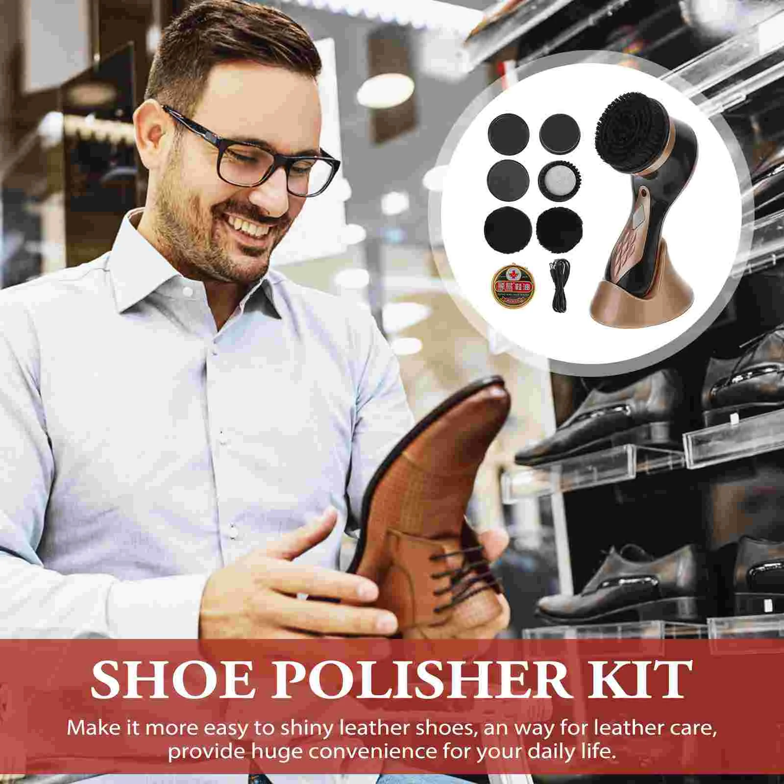 Shoe Buffer Polisher Cleanser Electric Cleaner Brush Shine Man Cleaning