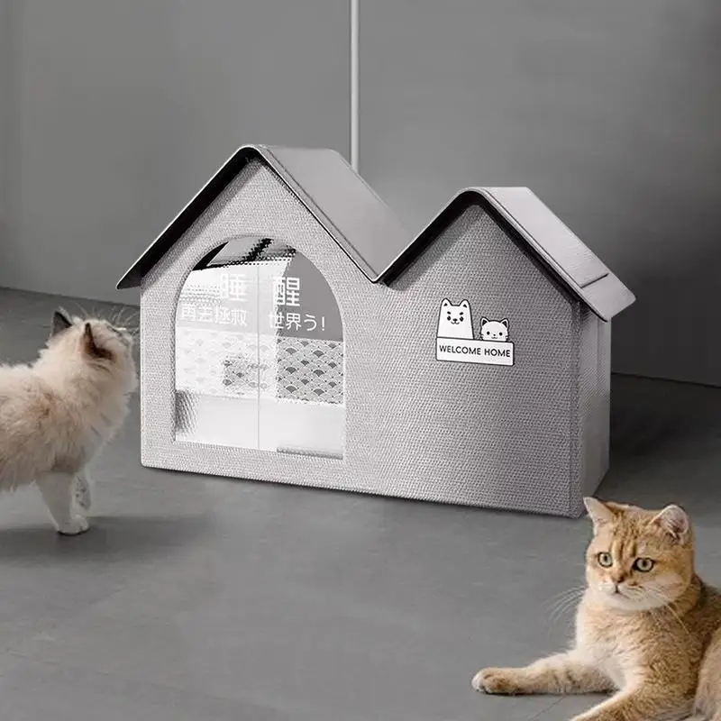 Cat Cooling House Air-conditioned Cat House Indoor Outdoor Waterproof Pet Cooling House with 10 Ice Packs for Puppies