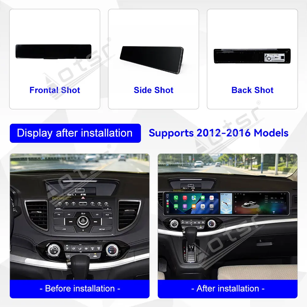 Radio Tape Recorder 12.3 Inch Combined Scree For Honda CRV 2012-2016 Android 15 Car GPS Navigation Car Multimedia Player Carplay