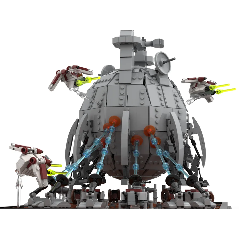 2667PCS MOC Battle of Geonosis Diorama With Core Ship Assembly Building Blocks Exhibit Model Toy Brick Children\'s Birthday Gifts