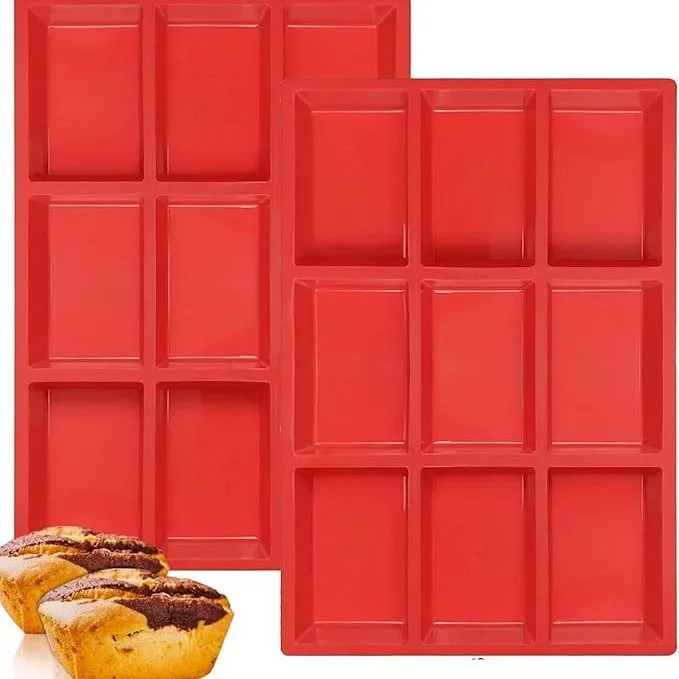 Mini molde para pan de silicona de 9 cavidades para hornear pasteles, pan, pan de carne, pan de maíz, Brownie, muffins y jabón, fácil de limpiar, 1 ud.