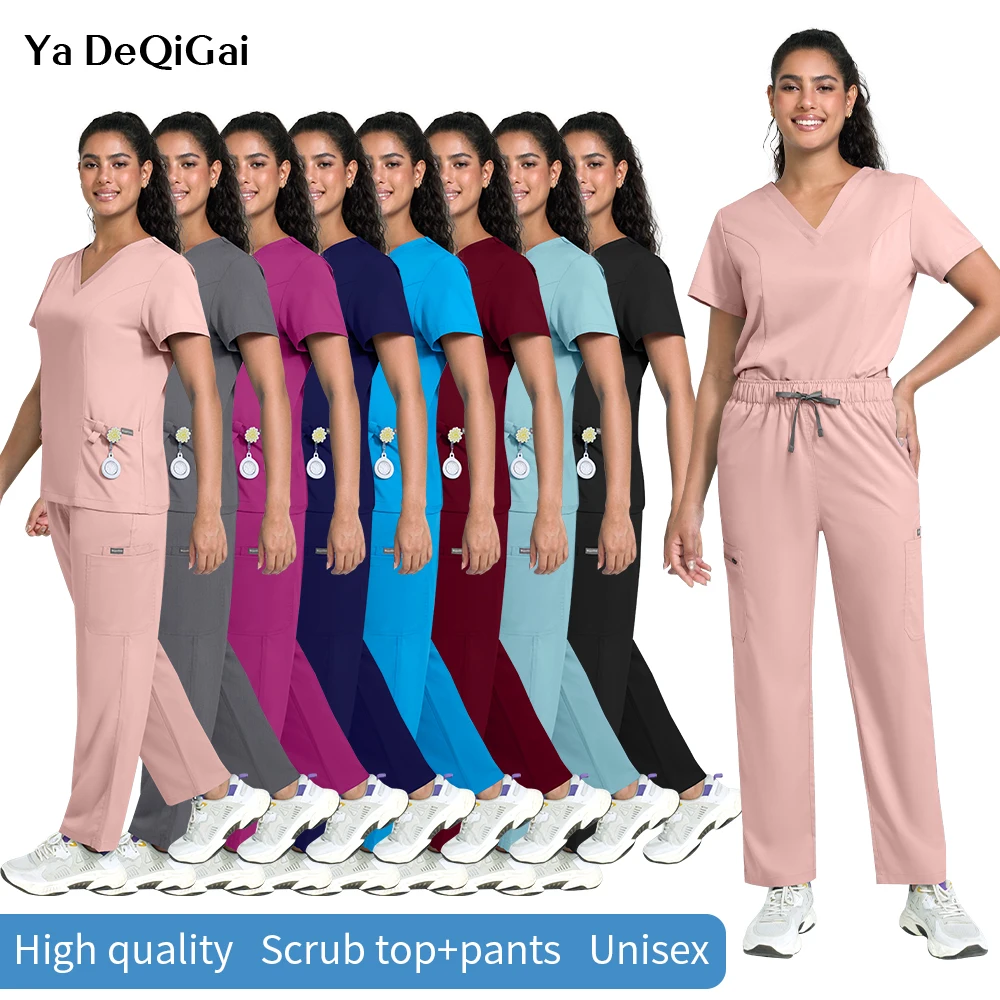 Medical Stretch Scrubs Set Hospital Surgery Uniform Doctor Nurse Workwear Dentistry Pet Clinic Nursing Suit Dentist Work Clothes