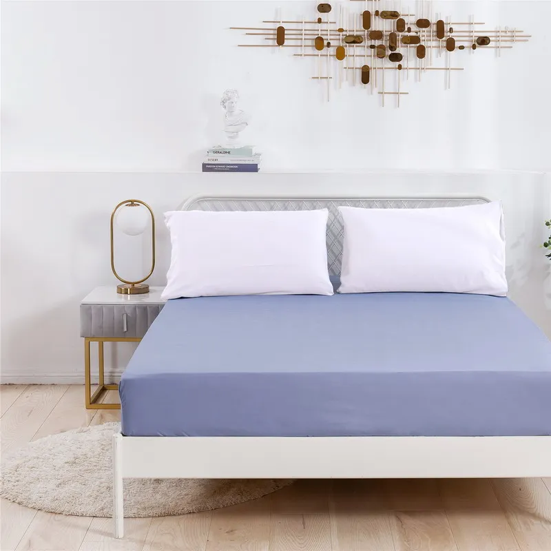 

Comfortable Brushed Fitted Sheet for Home Bedroom Decoration Solid Color Bed Skirt Soft Bed Cover for Twin Full Queen King size