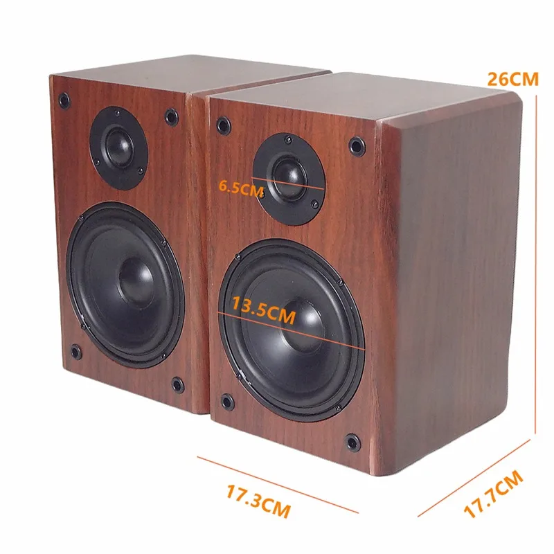 5 Inch Passive Bookshelf Speaker Wooden HiFi Monitor for Desktop Meeting