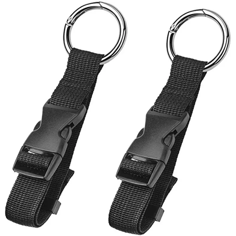 Portable Black Nylon Anti-theft Luggage Strap Holder Gripper Add Bag Handbag Clip Use To Carry Multitool