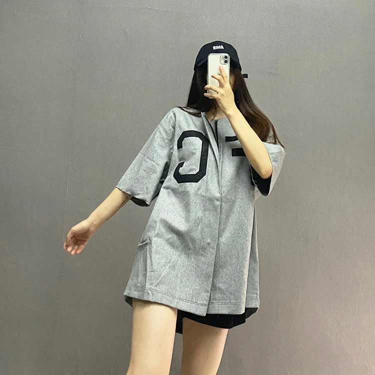 تي شيرت رجالي قطني متعدد الاستخدامات بأكمام قصيرة وتصميم كارديجان مفتوح من FOG الموسم السابع بأسلوب الشارع الأمريكي العصري