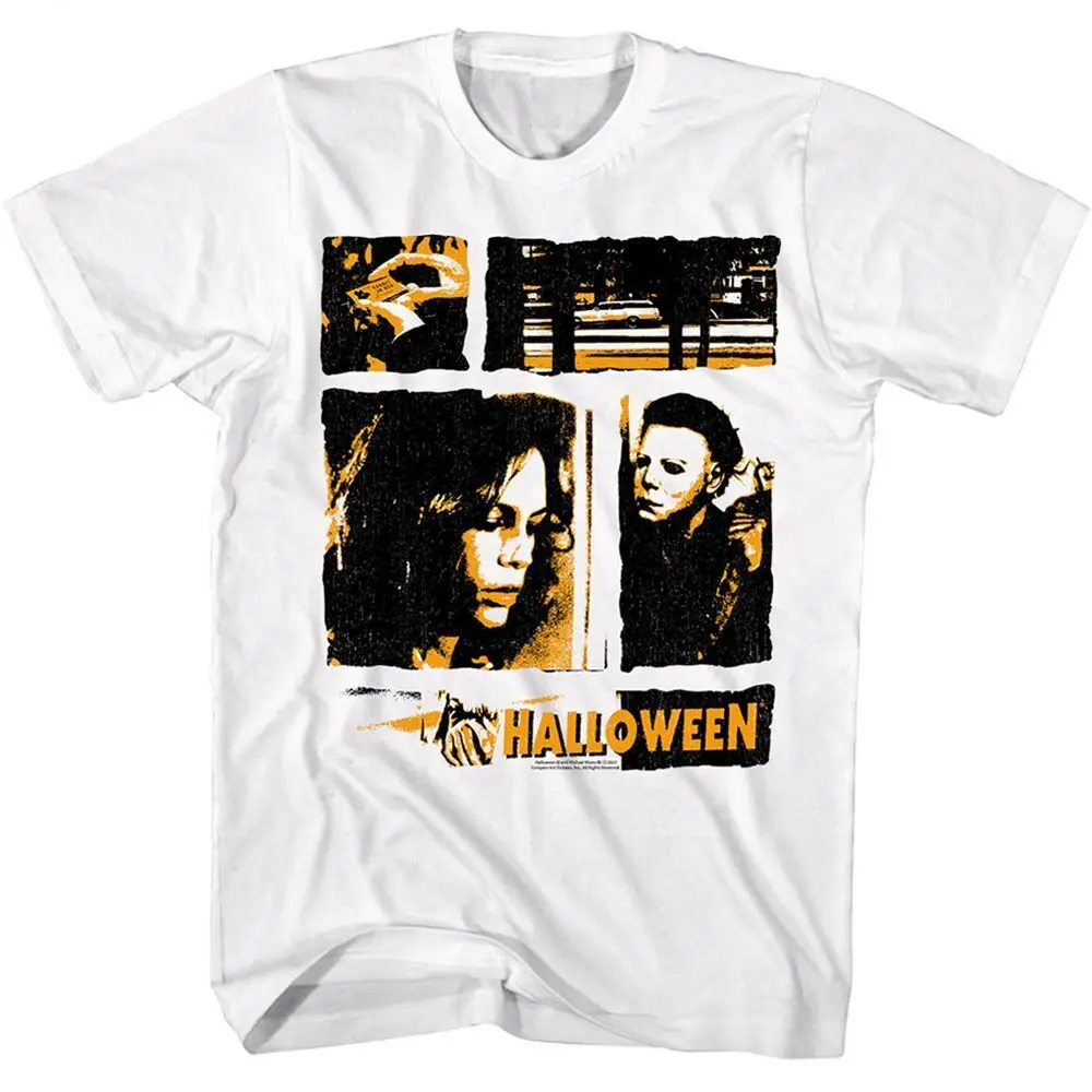 Halloween Panels White Adult T Shirt