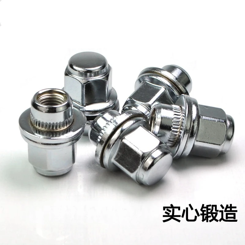Solid Forged Wheel Lug Nut, Chrome Plated Car Wheel Rim Tire Replacement Fastener, Shipped 4pcs nuts