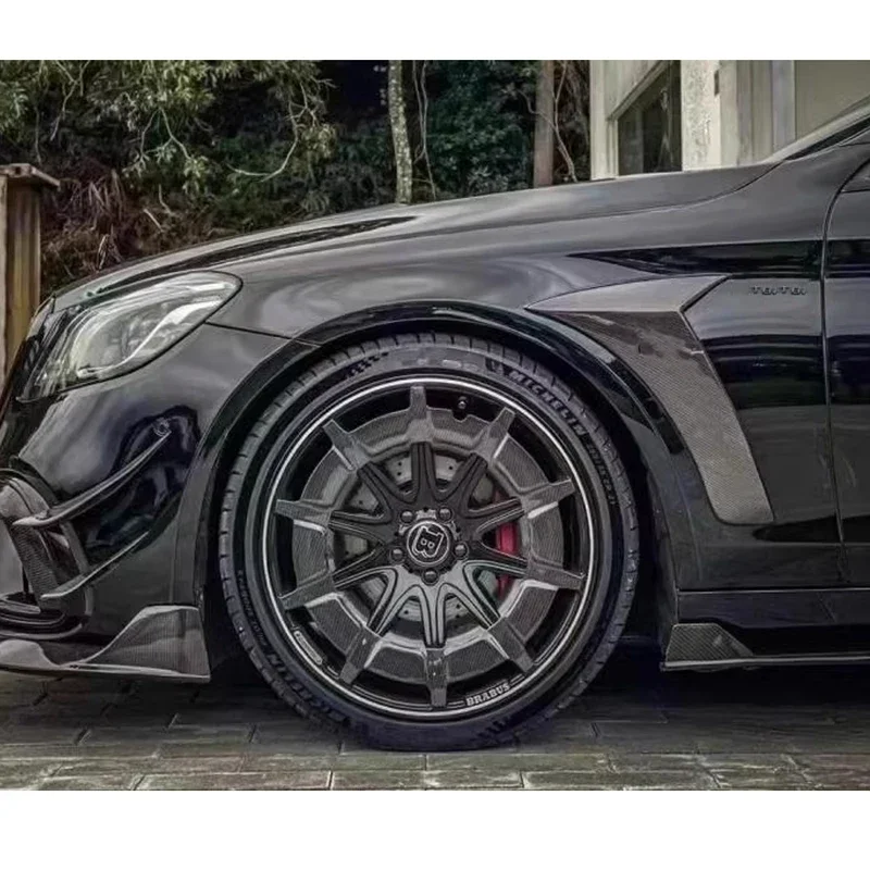 أغطية زعانف فتحة التهوية للحاجز الأمامي من ألياف الكربون، مجموعة هيكل السيارة المعدلة والمحدثة #5