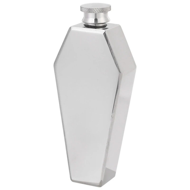 Mini petaca de acero inoxidable con forma de ataúd personalizada, portátil, de viaje, para vino, suministros de Bar, regalo para hombres, 100ML