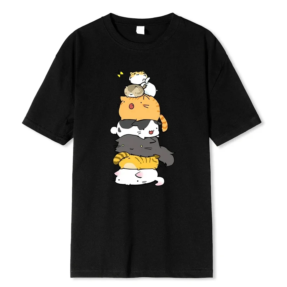 

Cats Fold High To Catch A Butterfly Printed Men Clothes Fashion Summer T-Shirts Streetwear 100% Cotton Tops Breathable Tee 80474