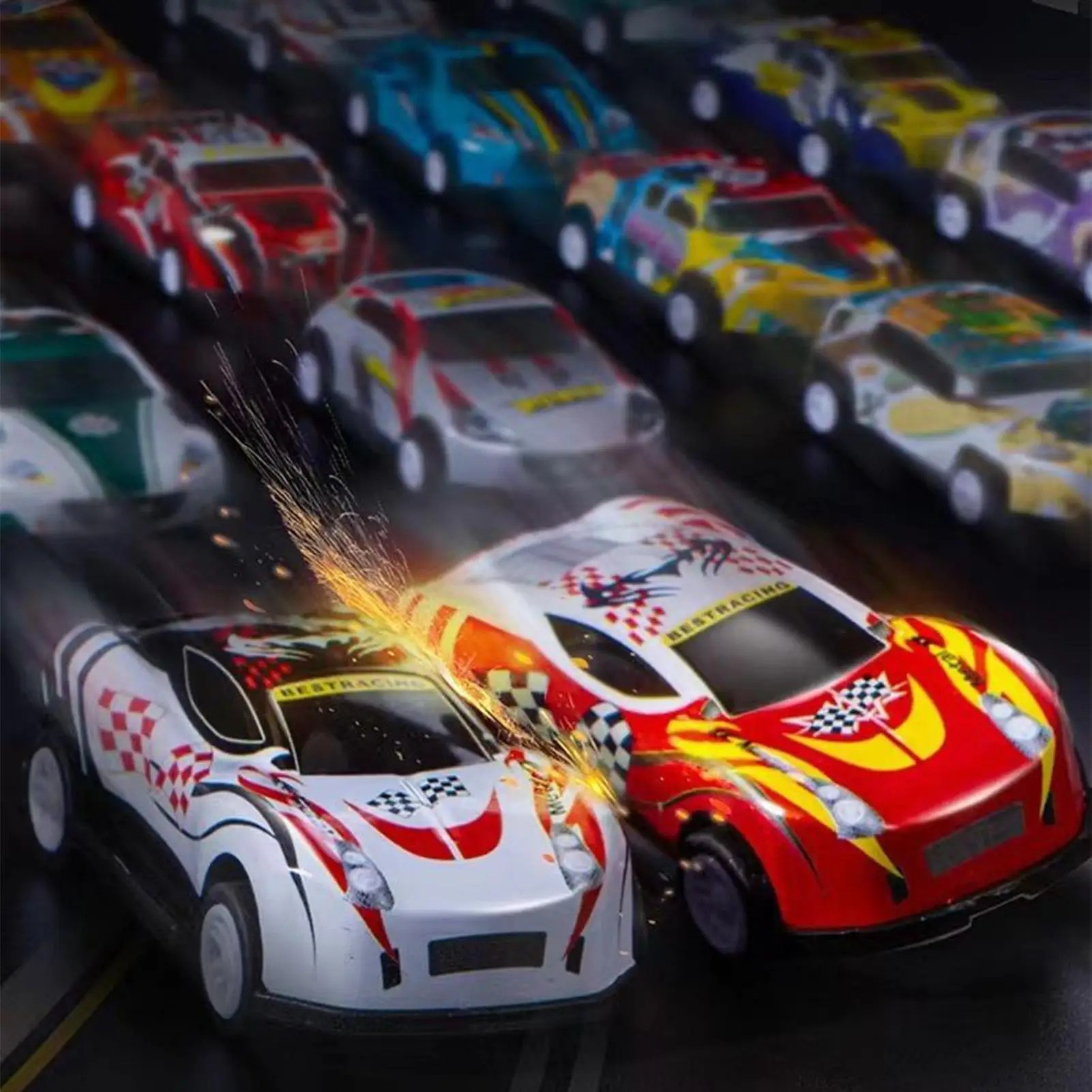 Petits voitures jouets 48 pièces, modèles de véhicules à inertie, voitures à tirer pour garçon et fille, bas de fête d'anniversaire, présentoir, décoration de maison