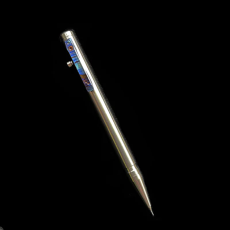 1PC Titanium Alloy Bolt Pen EDC Tool Automatic Pencil Push Type Student Drawing Brush Office Stationery