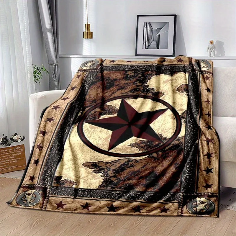 

Texas Star Pattern Soft Blanket - Chair Mat for Home and Office with Creative Style and Cozy Design