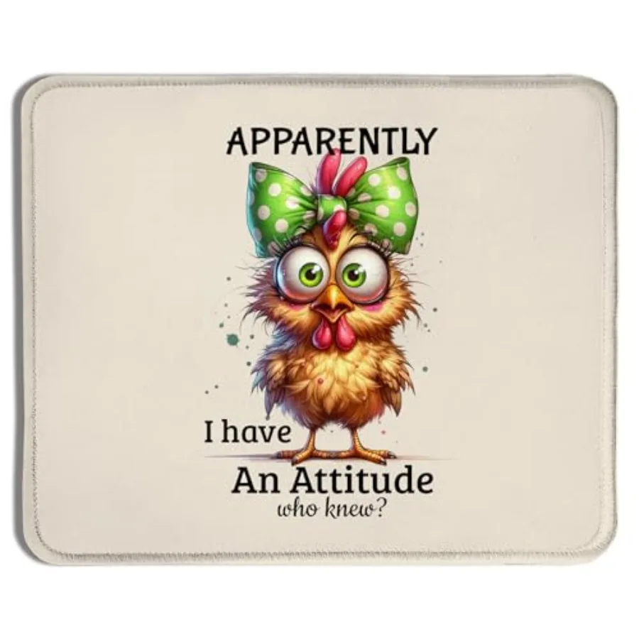 Funny Chicken Mouse Pad, Coquette Green Bow Chicken Mouse Pads for Wireless Mouse Computers Laptop Desk Accessories, Chicken Gi