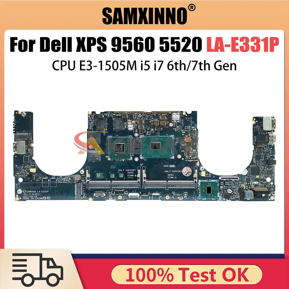 LA-E331P mainboard für Dell 5520 9560 Notebook 0 yh90j 0 gdxd5 0 hw7c4 0 v90xp 03 yc22 Laptop Motherboard E3-1505M i5 i7 6 7.