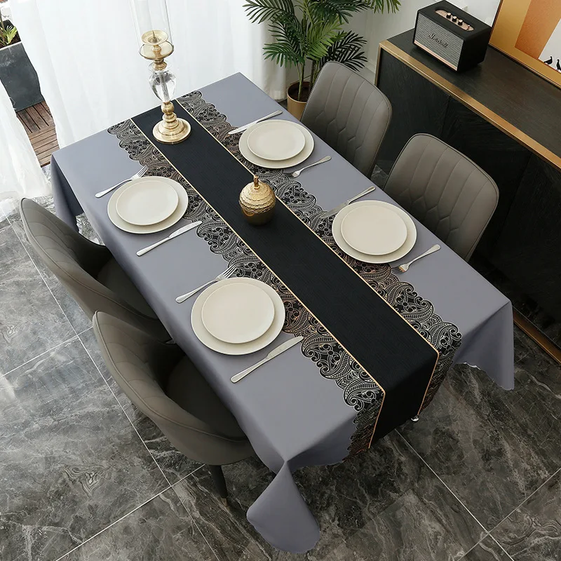 Manteles rectangulares impermeables con estampado de simplicidad nórdica para decoración de mesa y fiesta, manteles de