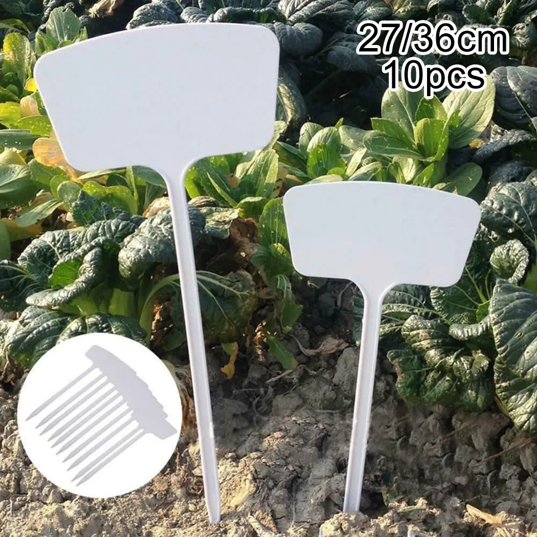 10Pcs T-Type Plastic Nursery Garden Plant Label Flower Tag Marker Stick Plant Tags Horticultural Signs