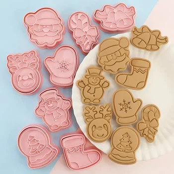 8Pcs/Set DIY Cartoon Biscuit Mould Christmas Cookie Plastic Baking Moulds Kitchen Baking…
