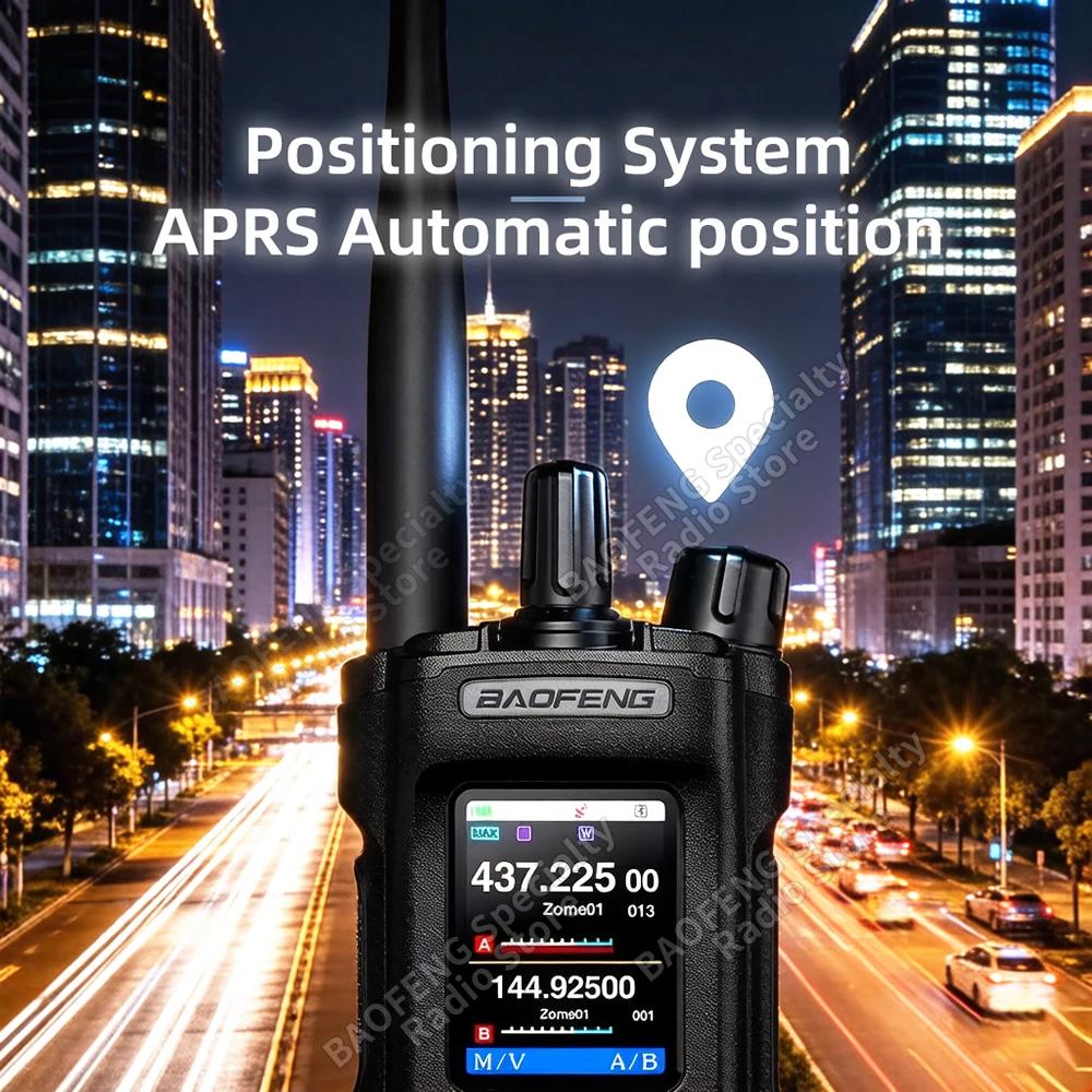 BAOFENG UV-32 Walkie Talkie GPS 10W Bluetooth Programming AM FM Wireless Copy Frequency Long Range Type-C NOAA Two Way Ham Radio