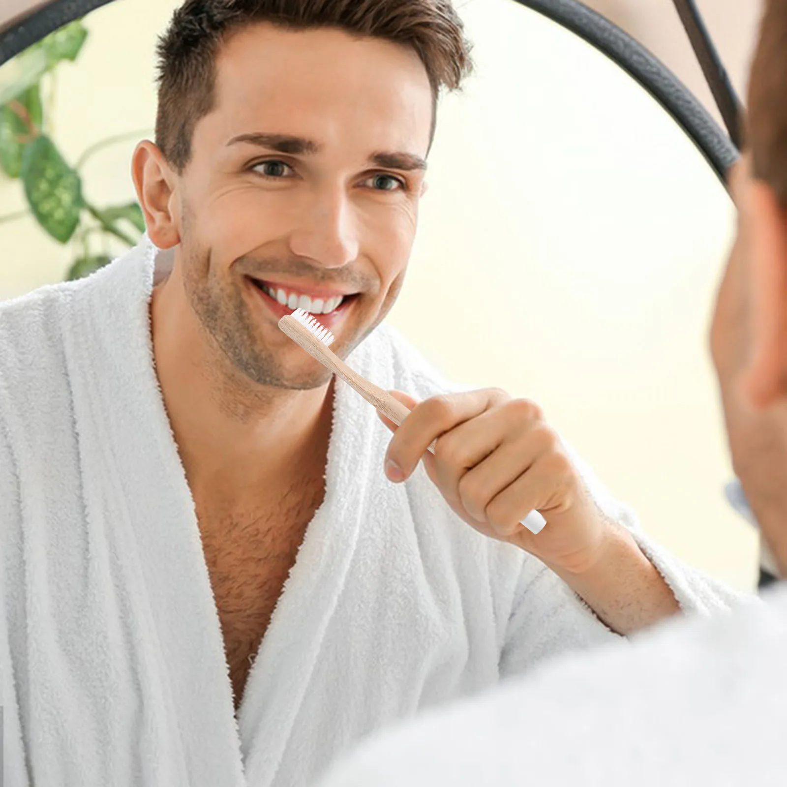 12 قطعة فرشاة أسنان مصنوعة من خشب الخيزران شعيرات ناعمة للبالغين مقبض التنظيف العميق اللثة اللطيفة المحمولة السفر فرشاة الأسنان فندق المنزل