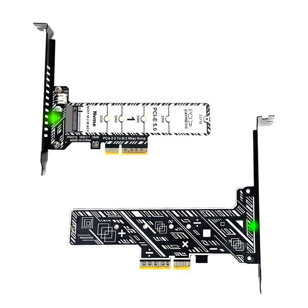 For M.2 NVMe M KEY / B&M KEY SSD to PCIe x4 Expansion Card Support 2230 2242 2260 2280 22110 SSD PCI-E 5.0 to M.2 Adapter Card