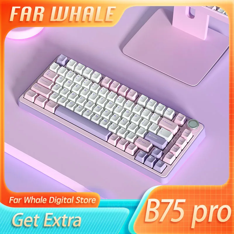 

Yunzii B75 Pro Wireless Mechanical Keyboard 2.4 Three-Mode Pbt Keyboard Custom 82key Gasket Hot Swap Keyboard For Office Compute